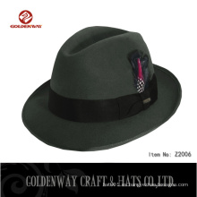 Lana de alta calidad de alta calidad sintió sombrero hombre / sombrero de fieltro de lana de lana de sombrero de lana